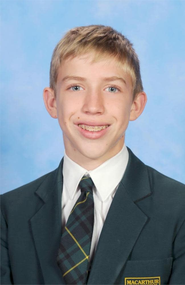 Cameron Millen, 14, was rushed to Liverpool Hospital following the crash, but tragically died. Picture: Supplied