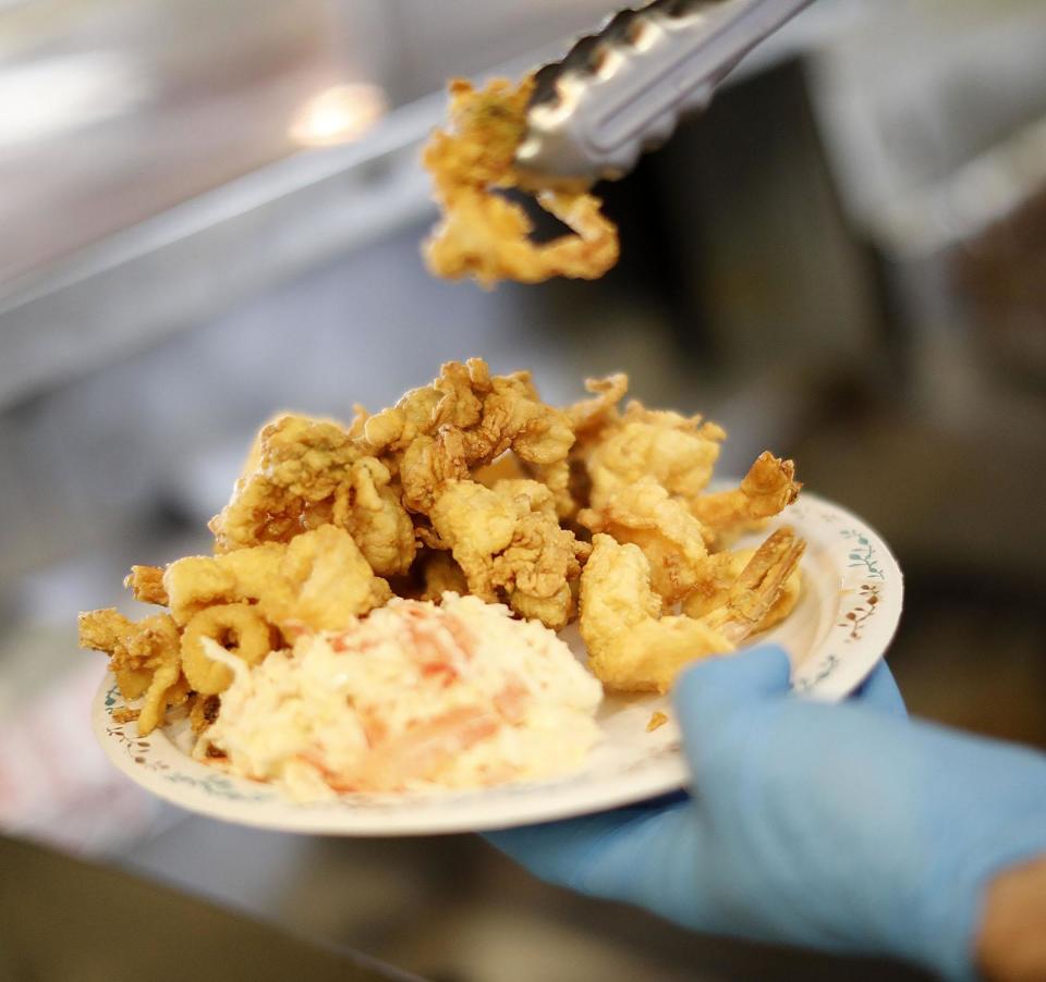 A plate of fried clams from The Clam Box on Wollaston Beach in Quincy.