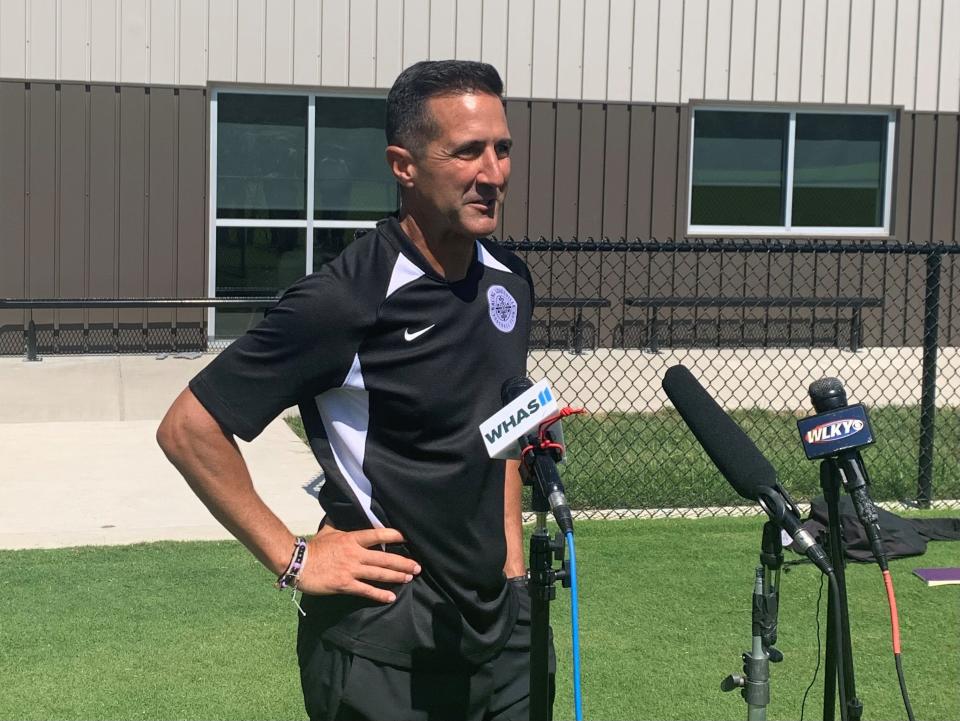 Mario Sanchez was named Racing Louisville FC's interim head coach after Christy Holly was fired Tuesday night.