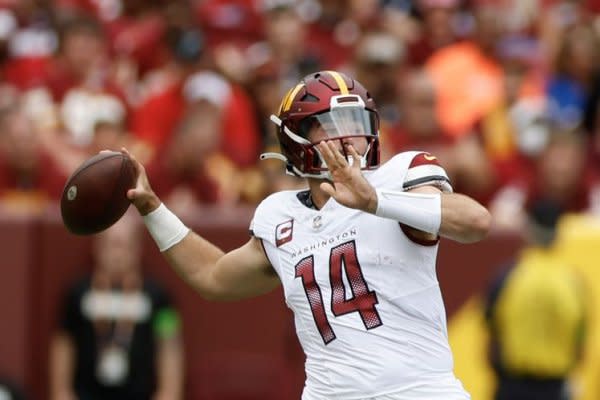 Quarterback Sam Howell and the Washington Commanders will face the Los Angeles Rams on Sunday in Inglewood, Calif. File Photo by Tasos Katopodis/UPI