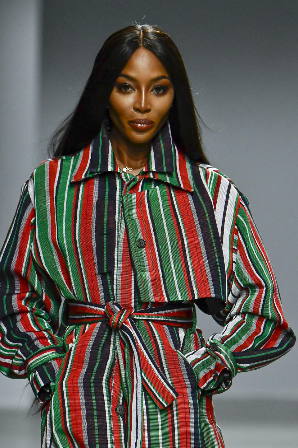 Naomi Campbell walks on the runway at the Kenneth Ize fashion show during Fall / Winter 2020 / 2021 Fashion Week in Paris, France on Mar. 25, 2020. (Photo by Jonas Gustavsson/Sipa USA)