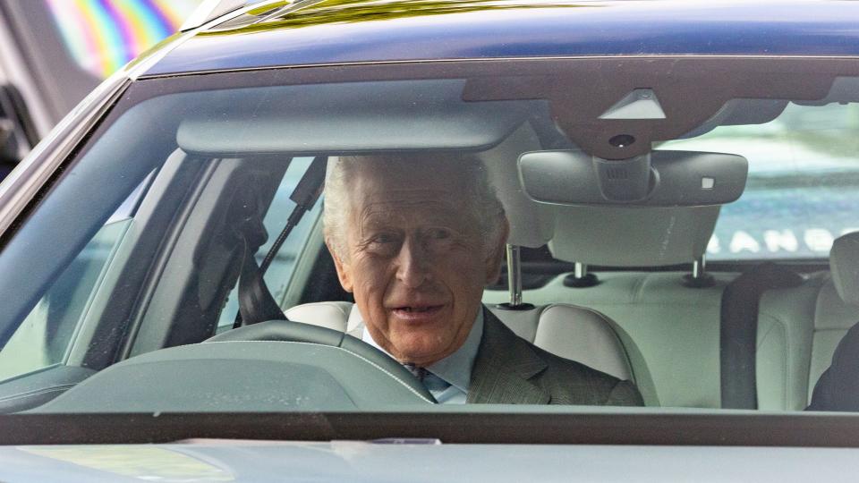 King Charles arriving for the morning service at St Mary Magdalene Church in Sandringham, Norfolk, on a Sunday morning.