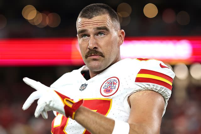 <p>Michael Owens/Getty</p> Travis Kelce