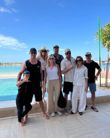 <p>Chris Hemsworth/Instagram</p> The brothers's parents, Craig and Leonie, also joined for the trip.