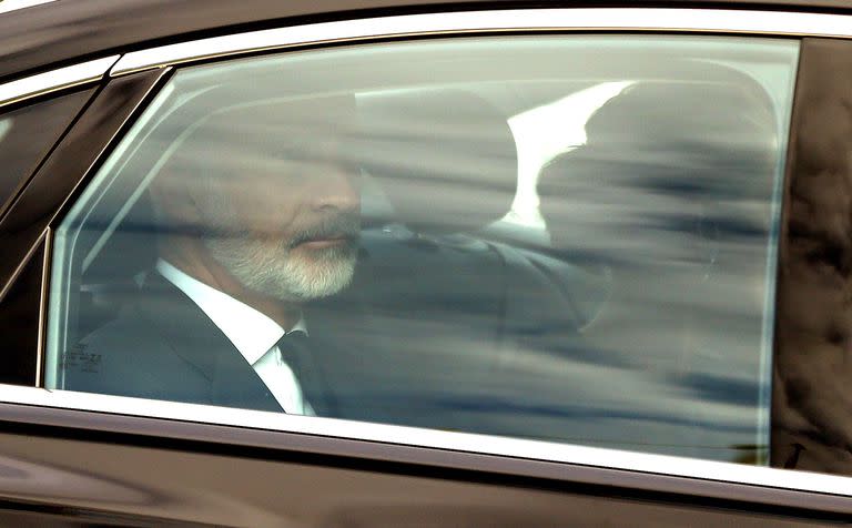 Los Reyes Felipe VI y Letizia a su llegada a la Capilla Ardiente de la Reina Isabel II, en el Palacio de Westminster, a 18 de septiembre de 2022, en Londres 