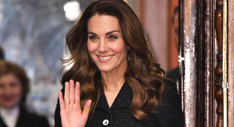 The Duchess of Cambridge leaves the Noel Coward Theatre in London after attending a special performance of Dear Evan Hansen.