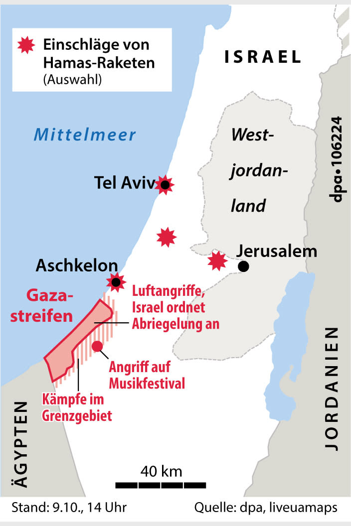 Karte Israel und Gazastreifen. Grafik/Redaktion: A. Brühl