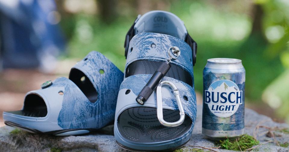 Busch Light and Crocs are partnering to offer a limited-edition outdoor themed sandal.