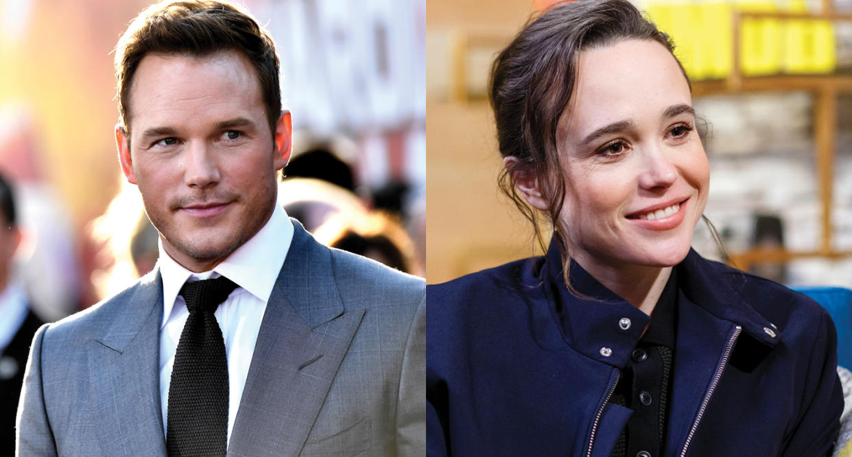 Ellen Page wants Chris Pratt to address why he attends an “infamously anti-LGBTQ” church. (Photos: Getty Images)