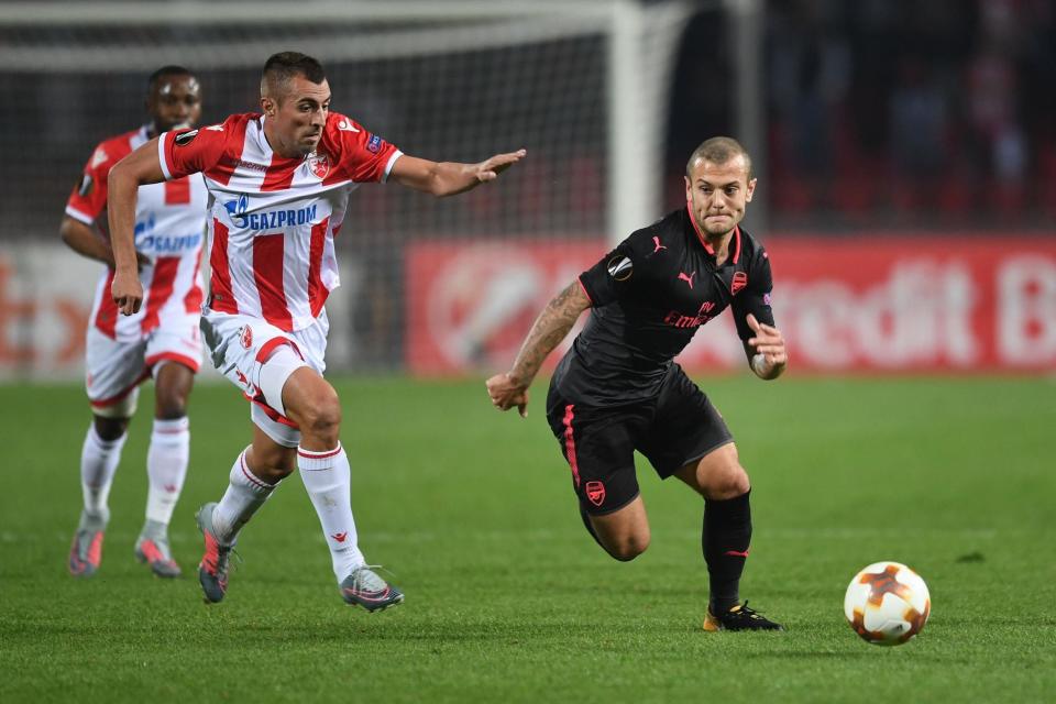 Star man: Wilshere impressed yet again as Arsenal extended their Europa League winning run: Arsenal FC via Getty Images