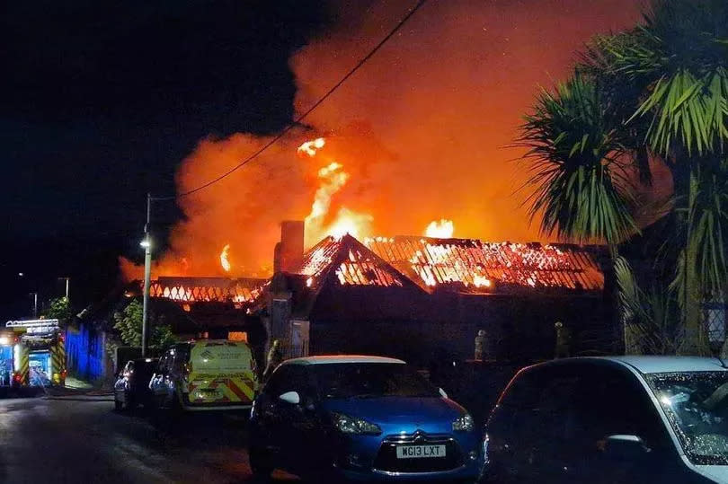 A huge blaze broke out at the former Greenland Primary School in South Moor