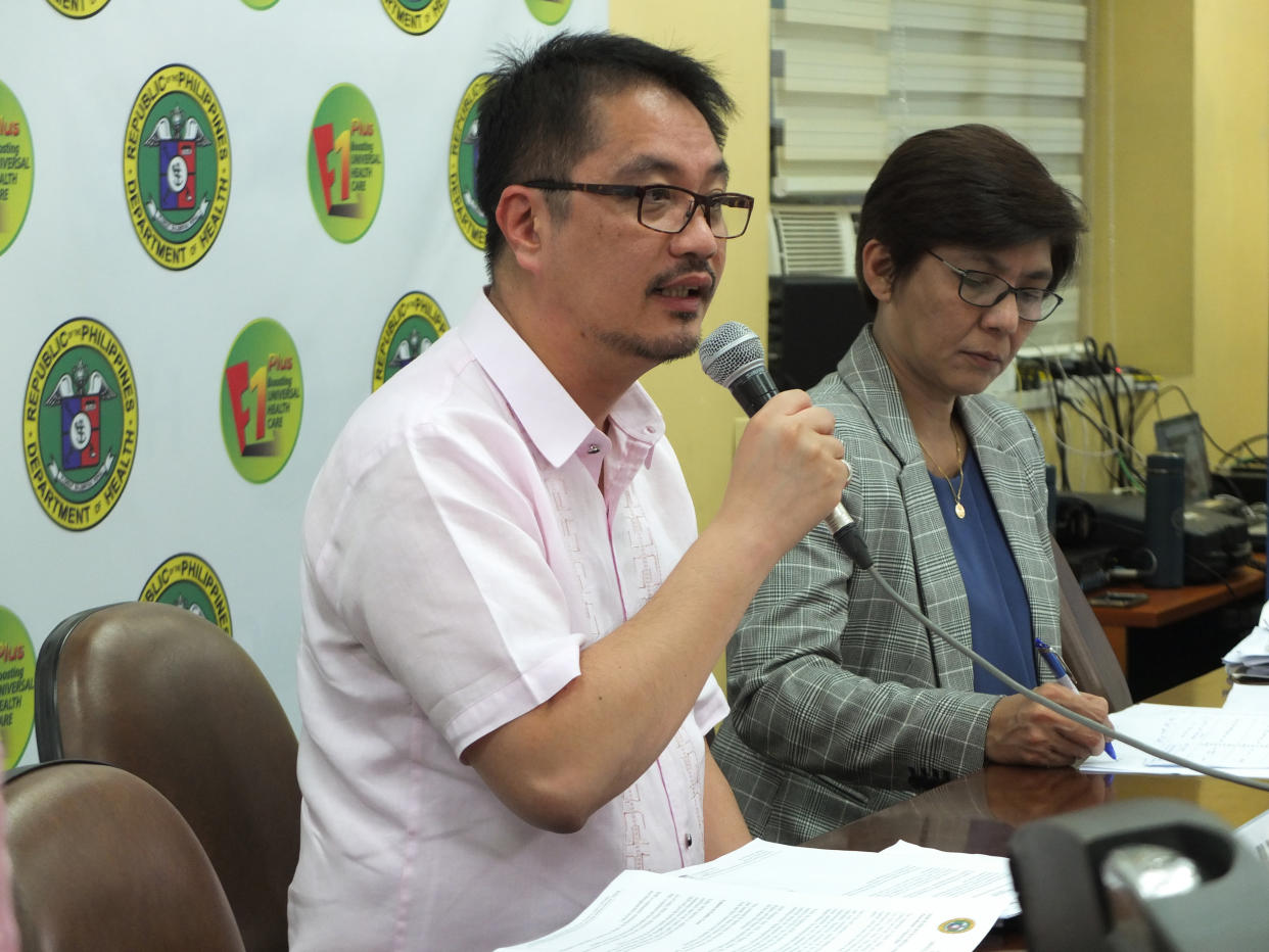 FILE PHOTO: Dr. Rolando Enrique Domingo, Director General of Food and Drug Administration (FDA) speaking to the press. (Photo by Josefiel Rivera/SOPA Images/LightRocket via Getty Images)