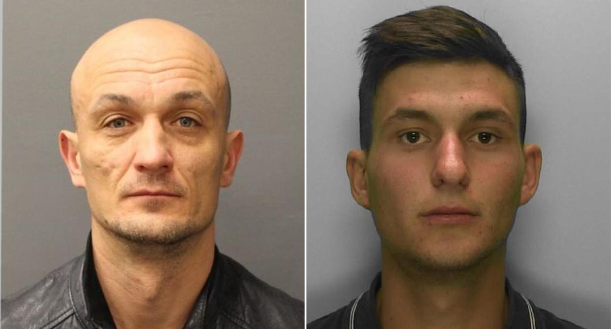 Alexandru Cimbir, 40, (left) and Andrei Rotaru, 25 (right) were jailed for 18-and-a-half years and 17 years respectively. (Met Police)