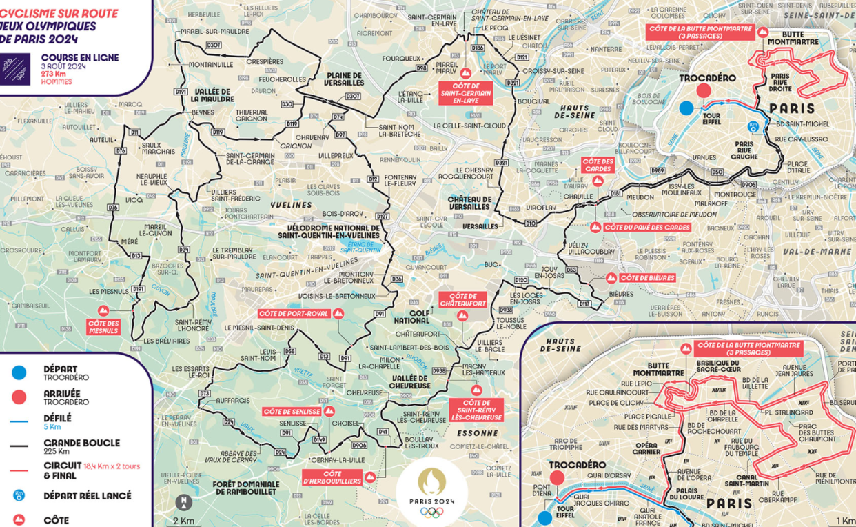 Le parcours des épreuves cyclistes sur route hommes et femmes des JO-2024, a été dévoilé ce mardi 4 juillet par les organisateurs. 