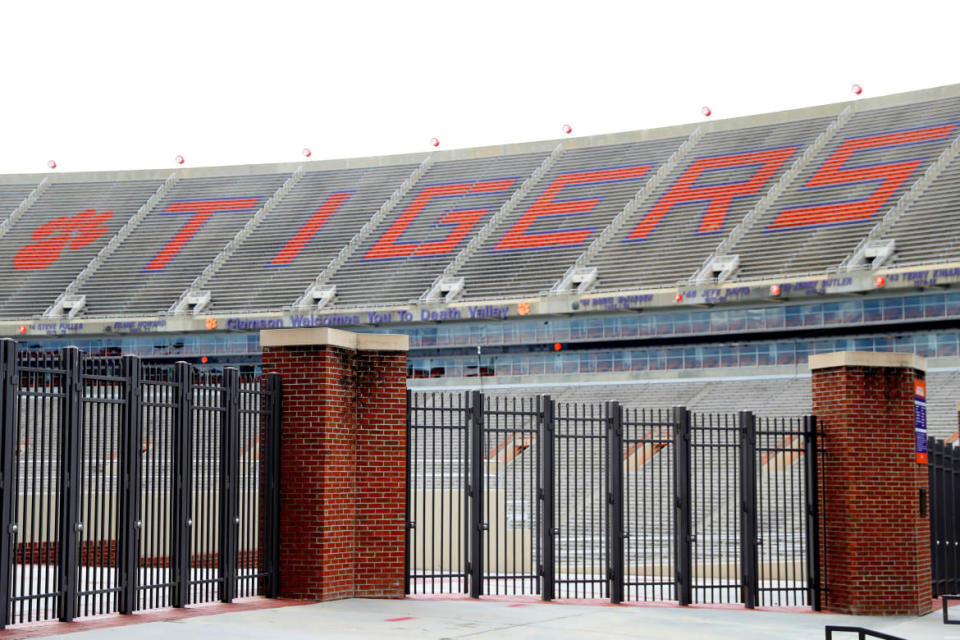 <div class="inline-image__caption"><p>Clemson Memorial Stadium in South Carolina. </p></div> <div class="inline-image__credit">Maddie Meyer/Getty</div>