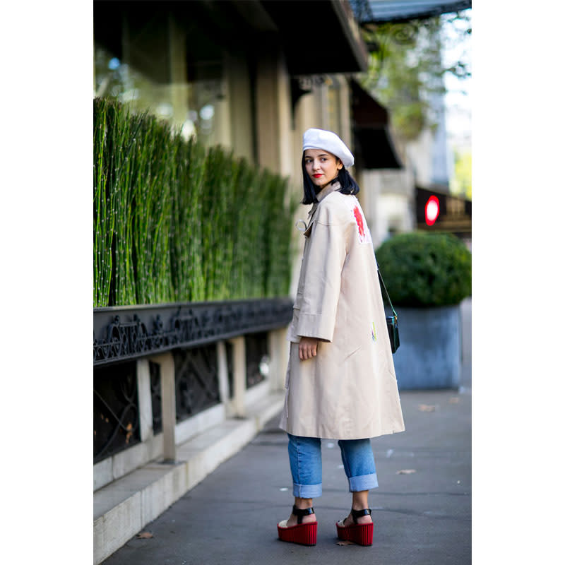 <p>Make a red lip and beret casual with boyfriend jeans.</p> <h4>Imaxtree</h4>