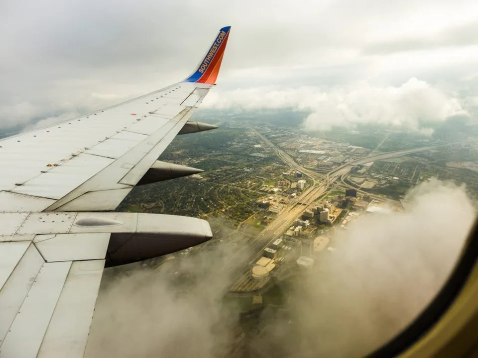 Southwest aircraft takes off from Love Field