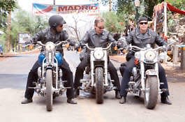 Martin Lawrence, Tim Allen and John Travolta star in “Wild Hogs.” William H. Macy is the fourth member of the "biker gang," but isn't in this photo. The movie was filmed in Madrid, New Mexico.