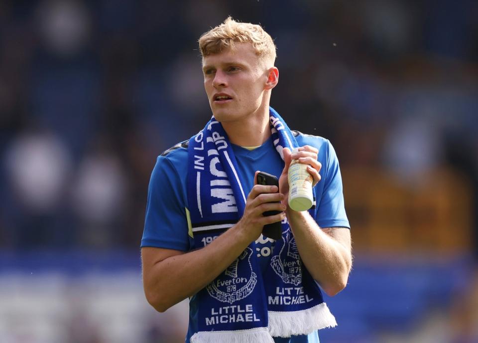 Jarrad Branthwaite of Everton is linked with a move to Liverpool (Photo by Lewis Storey/Getty Images)