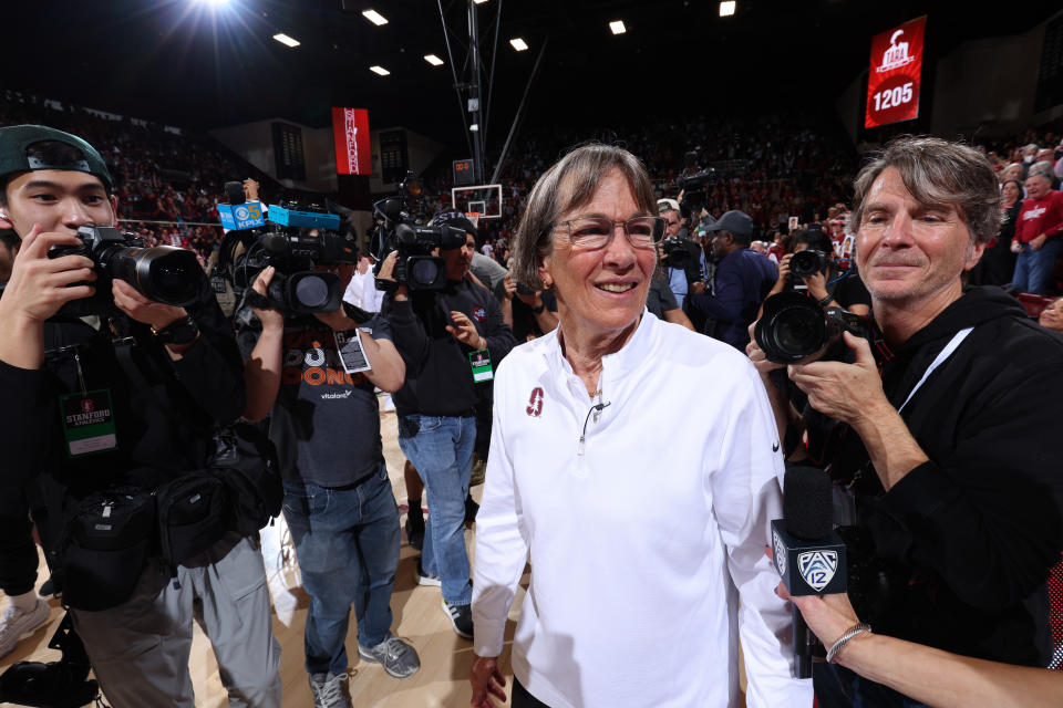 Stanford's Tara VanDerveer retired last month as the winningest head coach in men’s and women’s Division-I college basketball. (Bob Drebin/ISI Photos/Getty Images)