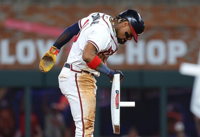 Ronald Acuña Jr. with his son  Atlanta braves baseball, Braves baseball,  Atlanta braves