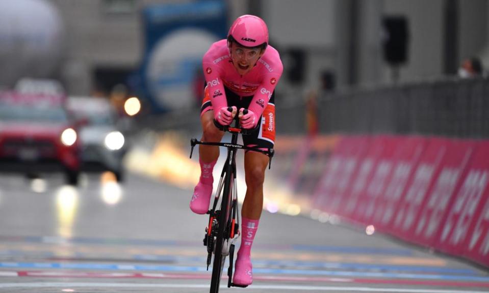 Jai Hindley of Australia and team Sunweb during the 103rd Giro d’Italia 2020 near the stage finish line in Milan