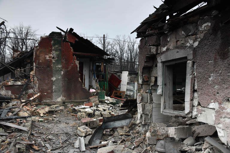 Una zona residencial dañada por los recientes bombardeos en Donetsk, el 15 de marzo de 2024. 