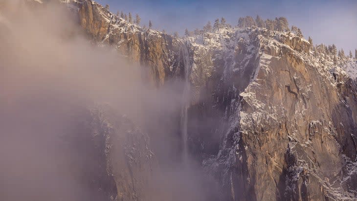 mountains waterfall