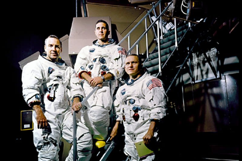 On December 27, 1968, the Apollo 8 astronauts -- Frank Borman, Jim Lovell, William Anders -- returned to Earth after orbiting the moon 10 times in a flight that helped open the way for moon-landing missions. File Photo courtesy of NASA