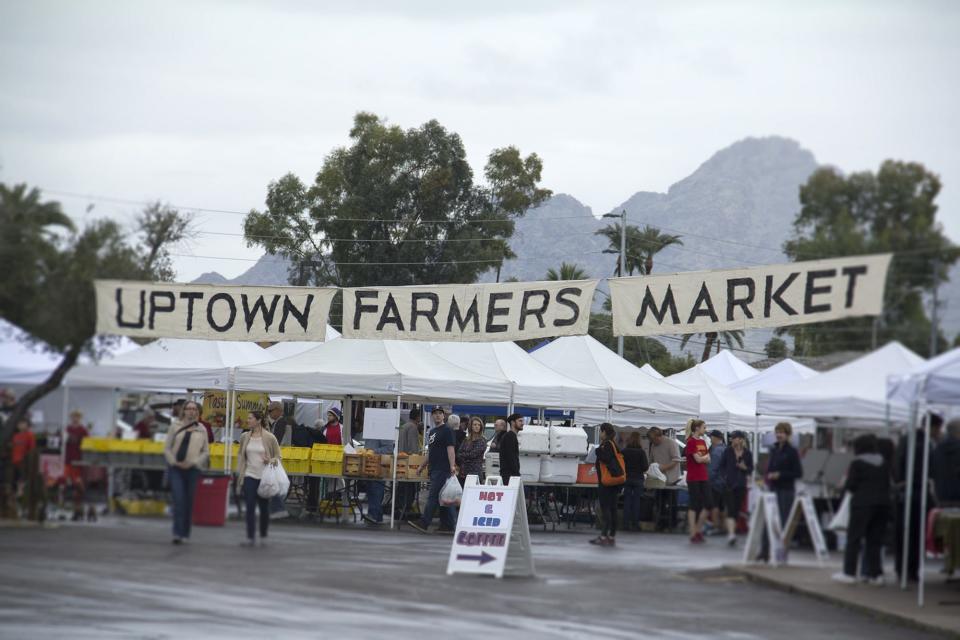 The Uptown Farmers Market offers home and gardening products, produce, meat and daily products produced in Arizona.