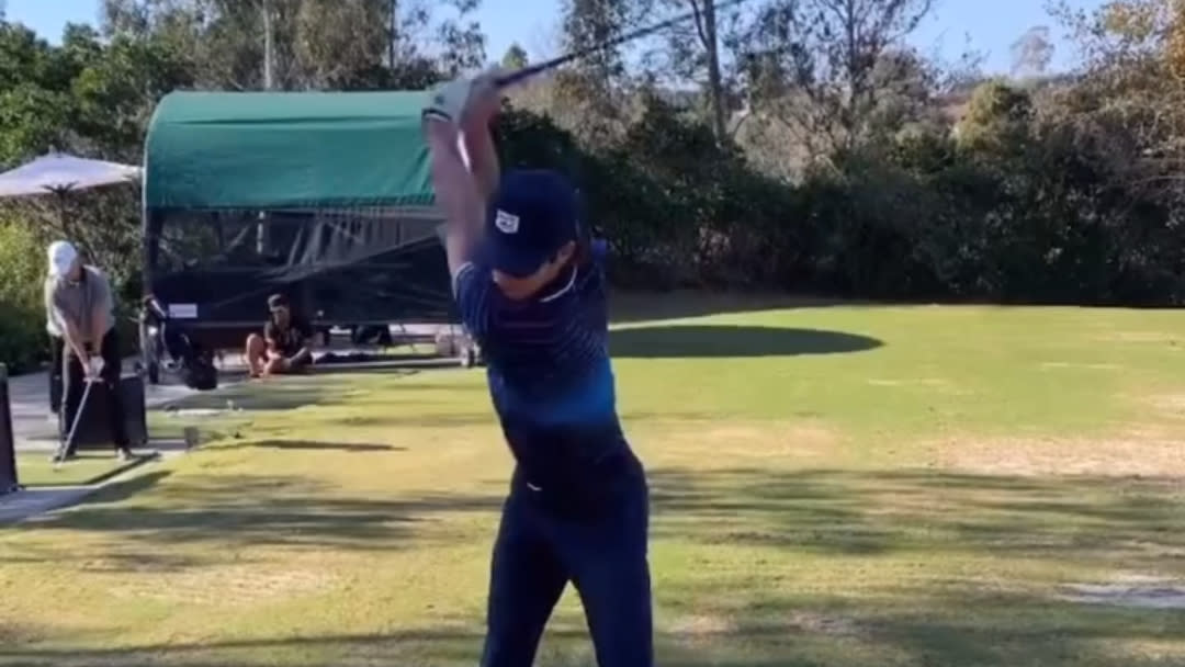  Dylan Block on his backswing 