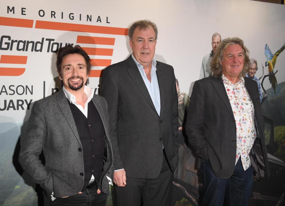 LONDON, ENGLAND - JANUARY 15: Richard Hammond, Jeremy Clarkson and James May attend a screening of 'The Grand Tour' season 3 held at The Brewery on January 15, 2019 in London, England. (Photo by Stuart C. Wilson/Getty Images)