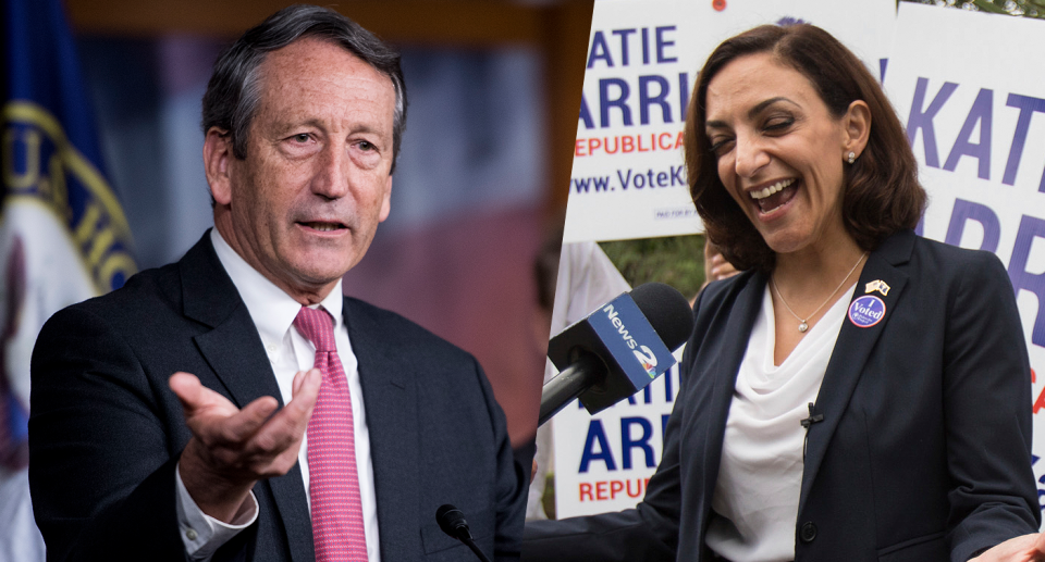 Rep. Mark Sanford, R-S.C., left, and South Carolina state Rep.Katie Arrington. (Photos: Bill Clark/CQ Roll Call, Kathryn Ziesig/The Post and Courier via AP)