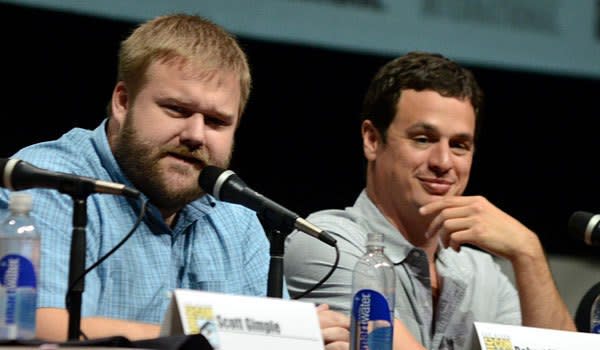 "Walking Dead" executive producers Robert Kirkman, left, and David Alpert, who are engaged in lawsuit against AMC. <span class="copyright">(Jordan Strauss / Invision/Associated Press)</span>