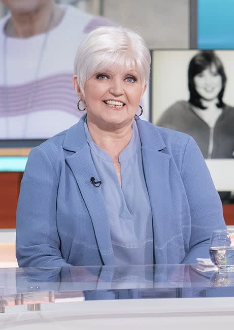 linda nolan in blue blazer talking about cancer battle on gmb