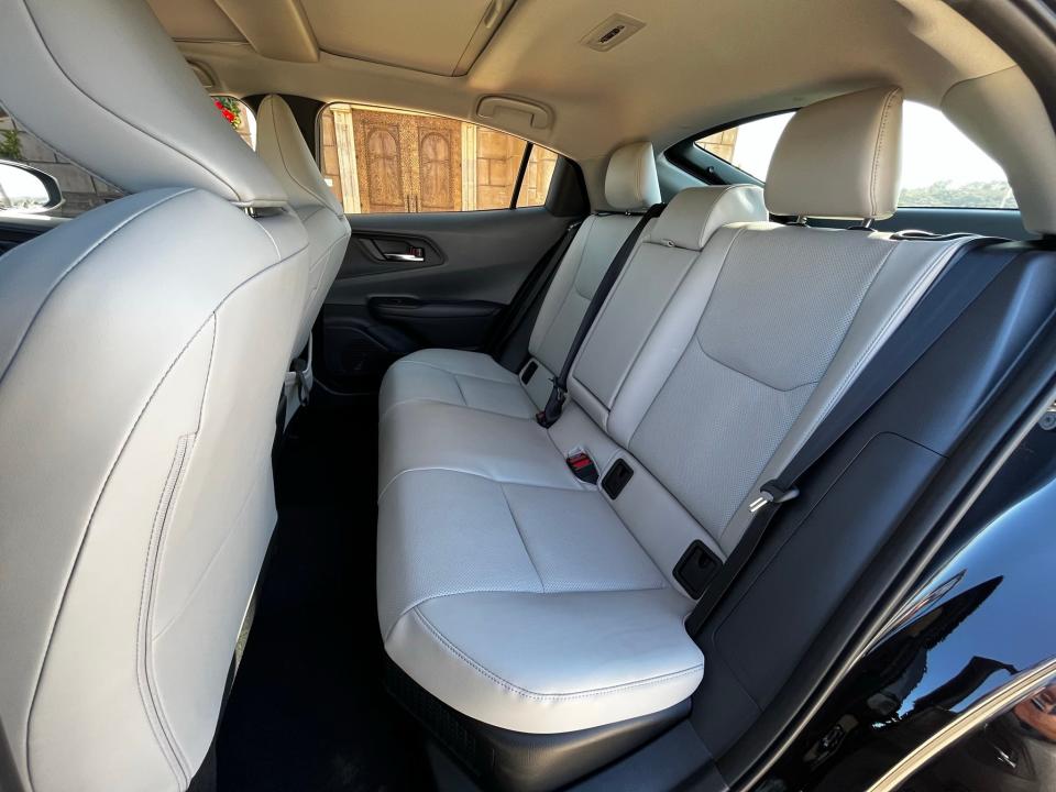 The 2023 Toyota Prius rear seat.
