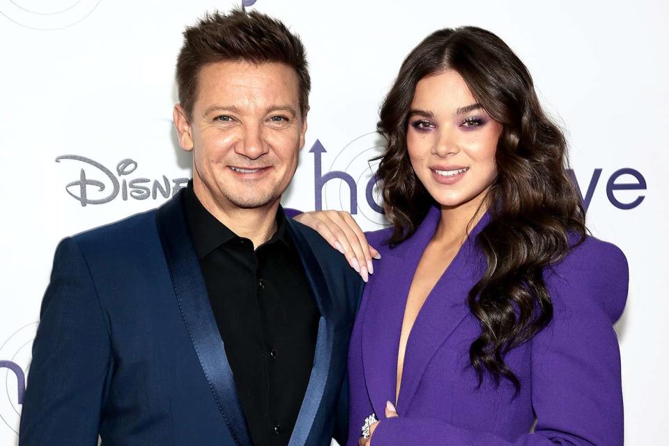 Dimitrios Kambouris/Getty  Jeremy Renner and Hailee Steinfeld in New York City on Nov. 22. 2021