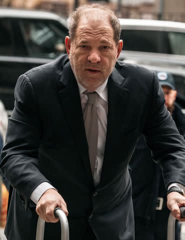 <p>Scott Heins/Getty</p> Harvey Weinstein enters New York City Criminal Court on January 13, 2020 in New York City.