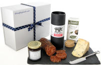 <b>’The Gentleman’s Christmas Collection’ by British Fine Food </b><br><br> We’ve all got someone on our list that’s hard to buy for, but even the pickiest epicurean will be sure to happily gobble down this selection of luxury, award-winning treats. The Gentleman’s Christmas Collection from British Fine Foods includes wild boar chorizo with red wine, Dorset Blue Vinny chese, thyme herb oatmeal biscuits, a Christmas chutney, plus a silver cheese knife and a hand–cut slate cheese and charcuterie board. It comes pre-wrapped so all you need to do is plop it under the tree and hope your picky recipient likes to share! <br><br>£60 from <a href="http://www.britishfinefoods.com/boutique-gift-boxes/gentlemans-christmas-collection" rel="nofollow noopener" target="_blank" data-ylk="slk:www.britishfinefoods.com;elm:context_link;itc:0;sec:content-canvas" class="link "> www.britishfinefoods.com </a> <br><br>Can’t find what you’re looking for? Search <a href="http://uk.shopping.yahoo.net/" rel="nofollow noopener" target="_blank" data-ylk="slk:here.;elm:context_link;itc:0;sec:content-canvas" class="link ">here.</a>