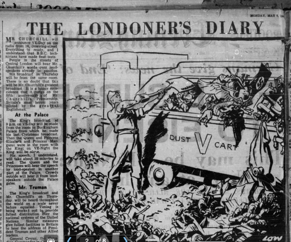 The Londoner’s Diary, 7th May 1945 (Evening Standard)