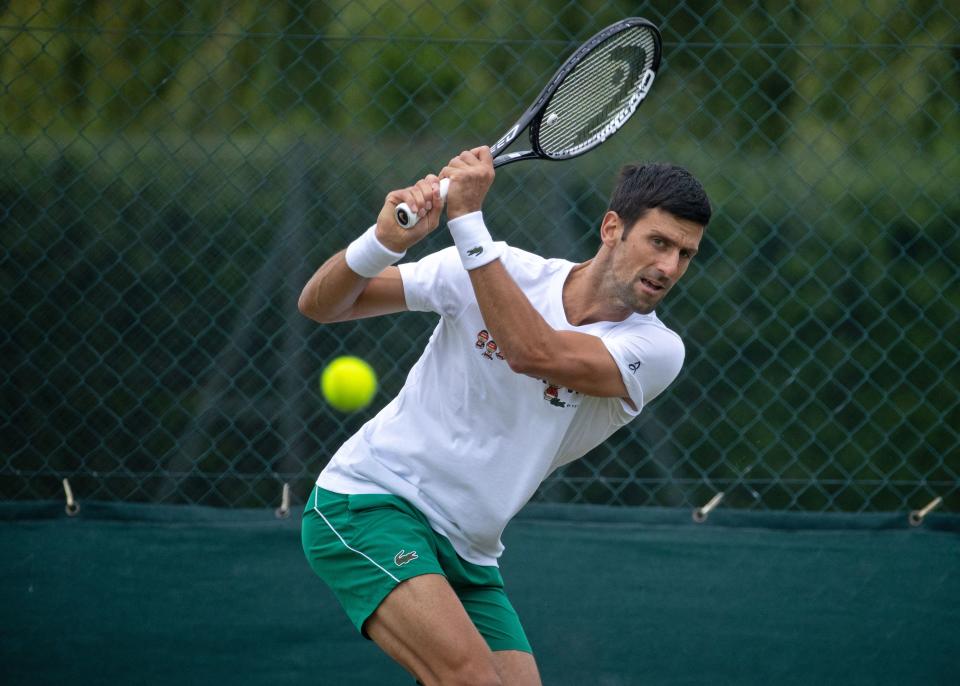 Novak Djokovic is the man to beat at Wimbledon as he tries to win the third leg of the Golden Slam. (Photo by AELTC/DAVID GRAY/POOL/AFP via Getty Images)