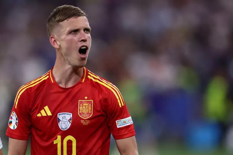 Dani Olmo of Spain celebrates