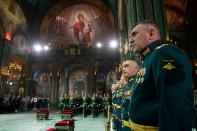 Service consecrating the new Resurrection of Christ Cathedral, outside Moscow