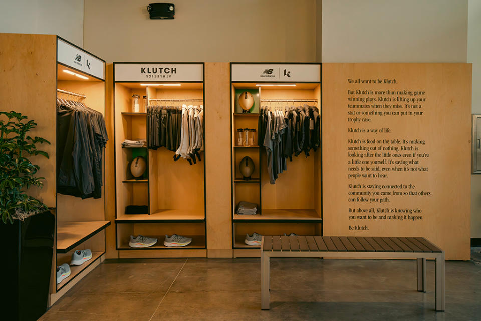 Klutch Athletics by New Balance apparel inside the Kansas City, Mo. pop-up. - Credit: Courtesy of New Balance