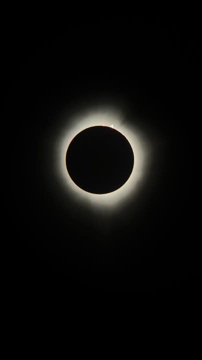 View of the April 8 eclipse from a telescope in Georgetown, Texas. (Courtesy: Jakob Regino)