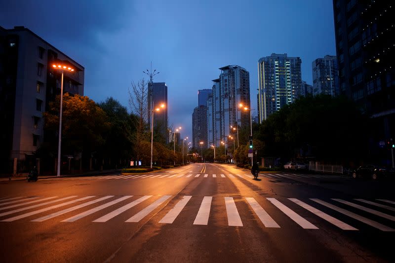 A view of a street in Wuhan