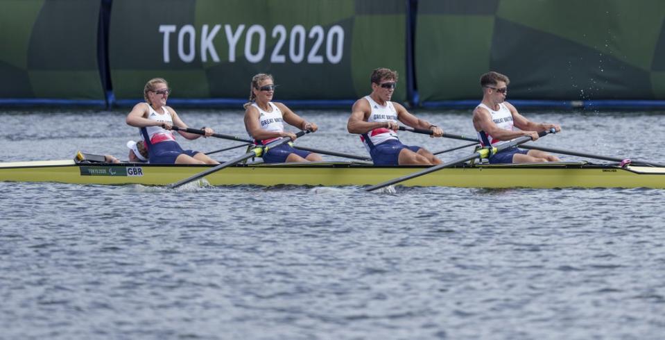 Ellen Buttrick with her team in Tokyo (OIS/PA) (PA Media)