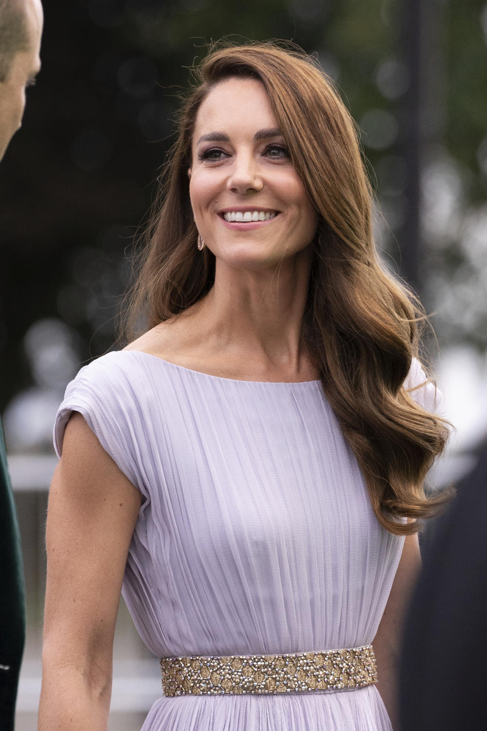 Britain's Kate, Duchess of Cambridge poses for photographers at The Earthshot Prize Awards Ceremony, in London, Sunday, Oct. 17, 2021. (AP Photo/Scott Garfitt)