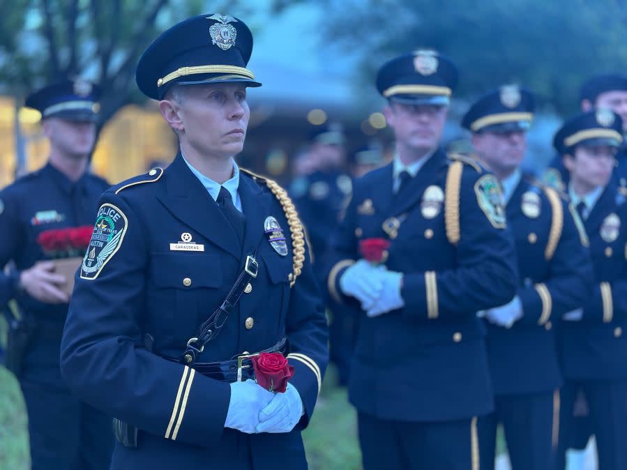 The Austin Police Department honored all 29 police officers who died in the line of duty at its Biannual Austin Police Memorial Event on Friday | Morganne Bailey/KXAN News