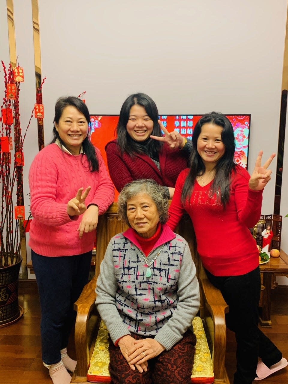 Xiaojie Tan (right) traveled to China last year to celebrate the Chinese New Year with her mom, sister and niece.